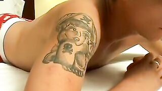 Jock secretly jerking off while wearing panties