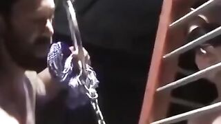 MuscleJockBound.com - Chet Walker suffers heavy chain tugging his meat