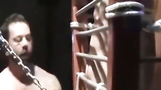 MuscleJockBound.com - Chet Walker suffers heavy chain tugging his meat