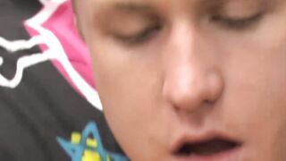 BoyObsession.com - Blonde Chad's huge dildo ass play and intense stroking