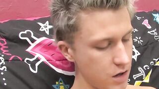 BoyObsession.com - Blonde Chad's huge dildo ass play and intense stroking