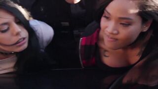 Officer Derrick Pierce makes two shoplifters suck his cock