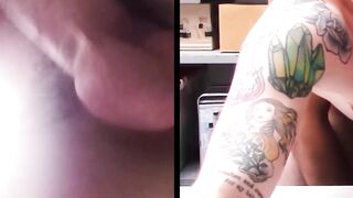 Hunk cop teases tatted suspect before rough fuck