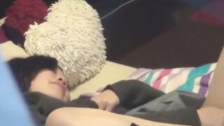 Aroused Asian lady caught on hidden cam fingering hard