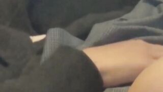 Aroused Asian lady caught on hidden cam fingering hard