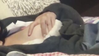 Aroused Asian lady caught on hidden cam fingering hard