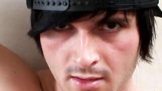 Alluring Tyler jacks massive rod while big balls bounce