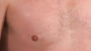 Mustached older man strokes his massive hard dick