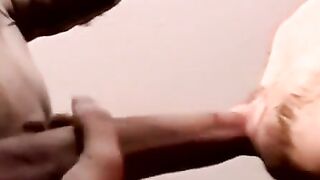 Hung amateur unloads salty jizz in black gays mouth