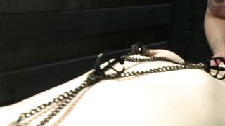 Bound slave clit and nipples tormented