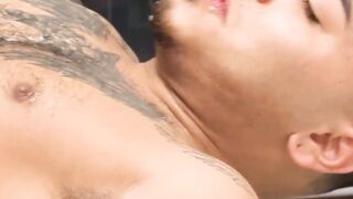 Horny cop forces inked suspect to deepthroat his thick cock