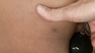 Slave dildo fucked in a suspension