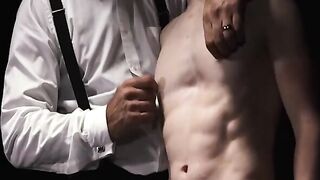 GayForSale.com - Serg Shepard shoots load while Felix Kamp dildo fucks him