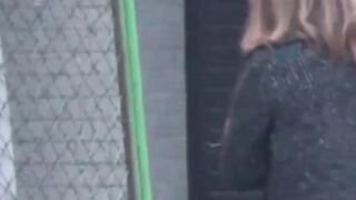 Adorable Japanese stunners unaware of cam during their pee