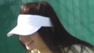 Watcher films pair of tennis girls changing post court fun