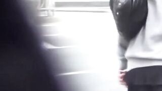 Peeping grabs Japanese girls skirt lifted by gusty breeze
