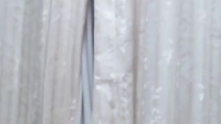 Asian woman gropes tits and finger fucks cunt like a man