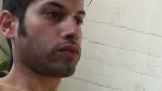 Skinny hung Adam Moon works crotch till cum erupts