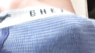 Skinny hung Adam Moon works crotch till cum erupts