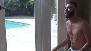 Rough hunk slaps jockâs ass with his hard cock before fucking