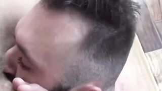 Rough hunk slaps jockâs ass with his hard cock before fucking