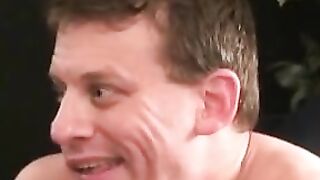 Mature guy jerks off and erupts with huge thick ropes