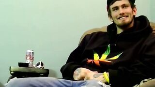 JoeSchmoeXXX.com - Young man goes naked and strokes his dick before cumming forcefull