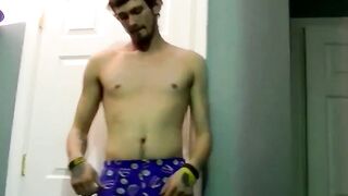 JoeSchmoeXXX.com - Young man goes naked and strokes his dick before cumming forcefull