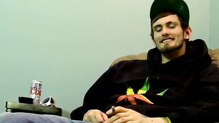 JoeSchmoeXXX.com - Young man goes naked and strokes his dick before cumming forcefull