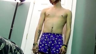 JoeSchmoeXXX.com - Young man goes naked and strokes his dick before cumming forcefull