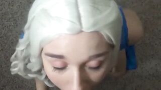 Cosplayer Slut Smashed by BF - Amateur Blowjob & Cum Swallowing POV