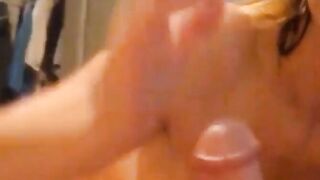Amateur Blonde MILF Gives a Blowjob