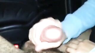 Blowjob in a Car, but She Won't Swallow