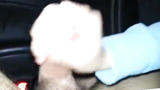 Blowjob in a Car, but She Won't Swallow