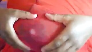 Big-Tit Black Milf Plays with Dildo on Webcam