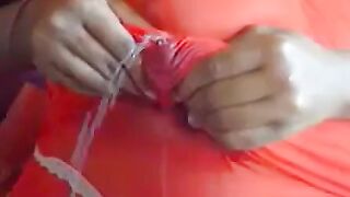 Big-Tit Black Milf Plays with Dildo on Webcam