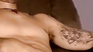 Skinny amateur strokes lubed dick till cum geyser