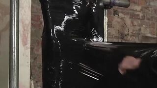 Bound slave edged painfully by master's skilled hands