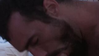 Cute hunk sucks then fucks younger boyfriend hard