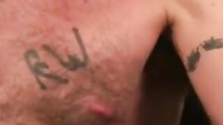 Rough old dude tugs his hard cock after smoking