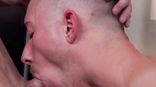 Declan Gray endures Hayden Wulfs massive cock in his FTM hole