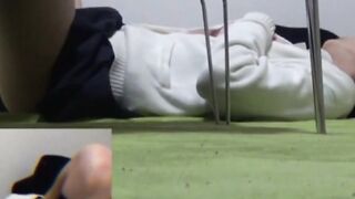Voyeur adored watching Japanese babe stroke her wet pussy