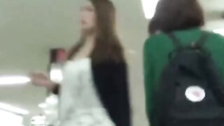 Babes at train station rush to relieve bursting bladders