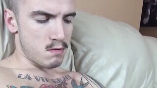 Bearded bottom expertly sucks thick hairy cock to completion
