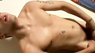 Str8Thugs.com - Thug's solo flashlight-assisted cock stroking and cum blasting mastur