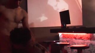 Smooth twink blows fat daddy dick then takes it raw