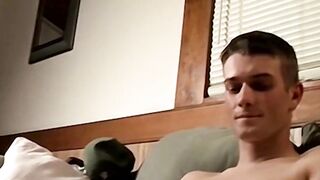Skinny Bryce Corbin jerks off solo for the hungry camera
