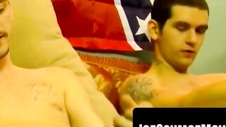 Ginger amateur fingers hole while jerking small dick
