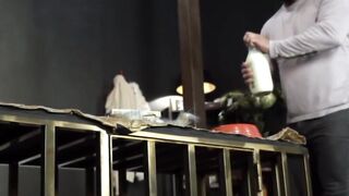 Gagged shemale face and anal fucked