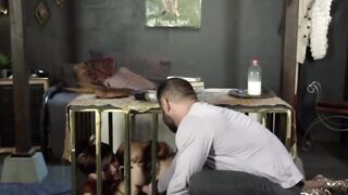 Gagged shemale face and anal fucked
